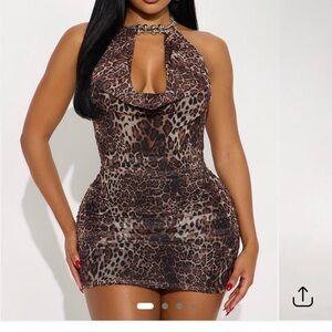 Fashion Nova Brown Leopard Mini Dress